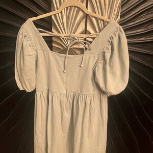 Mod on trend light, blue denim, dress size large